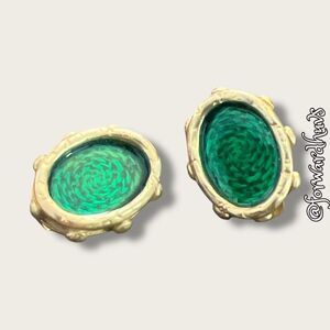 Donna Karan DKNY Poured Enamel Glass Clip-On Earrings